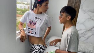 Nice stepsister fuck video as she looks out the window